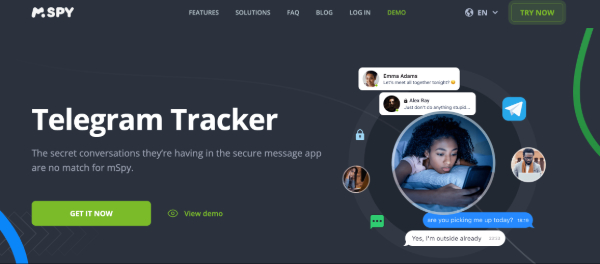 Telegram messages, mspy