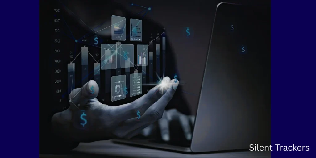 Hand holding a glowing digital interface with data charts and tracking tools, showing how to catch a cheater with advanced monitoring technology